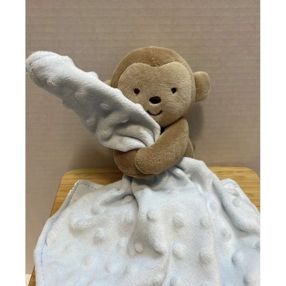 Carter's Monkey Plush Blue I love‎ Mommy Minky Baby Blanket Lovey Rattle